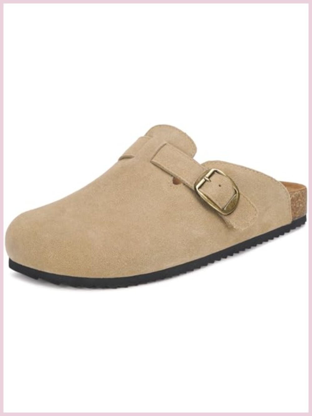 Genuine Suede Clogs Cork Footbed Sandals Potato Shoes